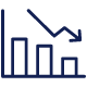 Downward chart representing reduced downtime