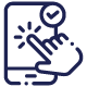 Touch interaction icon representing a simpler, more intuitive user experience