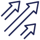 Upward arrows representing operational agility